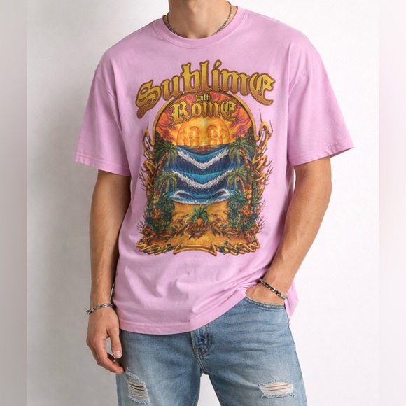 Other - Sublime Summer Tour 2019 Graphic T-Shirt Pink Surf Band Shirt Men’s M Retro Y2K